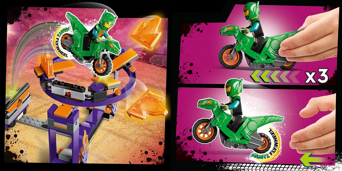 LEGO City Wyzwanie kaskaderskie - Rampa z kołem do przeskakiwania 60359 dziecko kreatywność zabawa nauka rozwój klocki figurki minifigurki jakość tradycja konstrukcja nauka wyobraźnia role jakość bezpieczeństwo wyobraźnia budowanie pasja hobby funkcje instrukcja aplikacja LEGO Builder