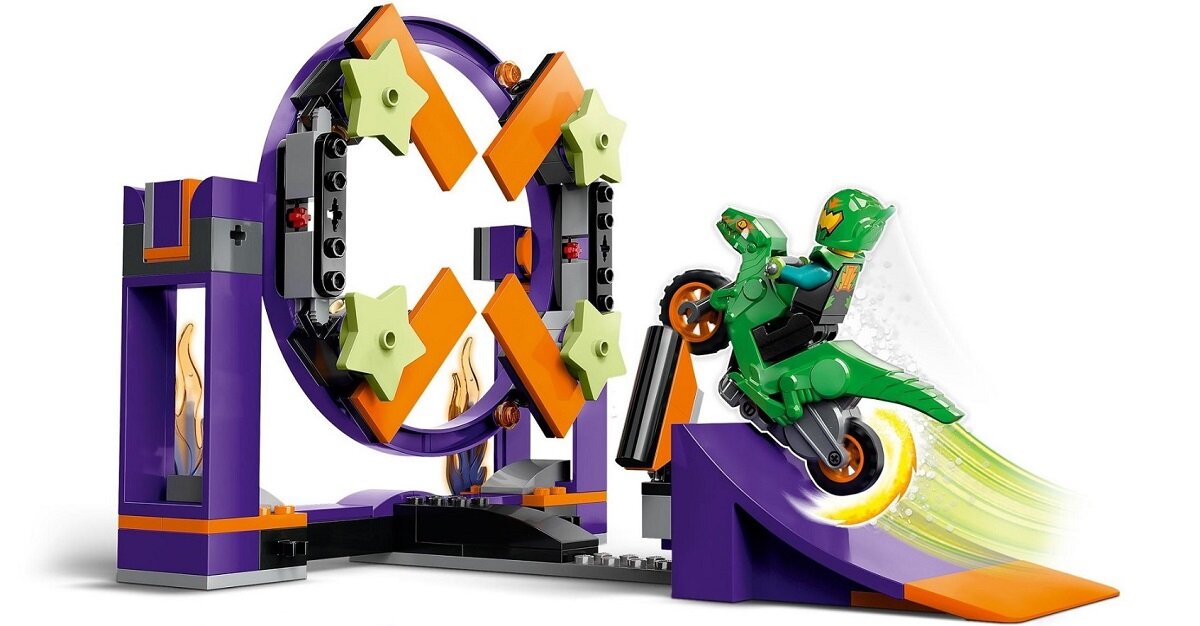 LEGO City Wyzwanie kaskaderskie - Rampa z kołem do przeskakiwania 60359 dziecko kreatywność zabawa nauka rozwój klocki figurki minifigurki jakość tradycja konstrukcja nauka wyobraźnia role jakość bezpieczeństwo wyobraźnia budowanie pasja hobby funkcje instrukcja aplikacja LEGO Builder