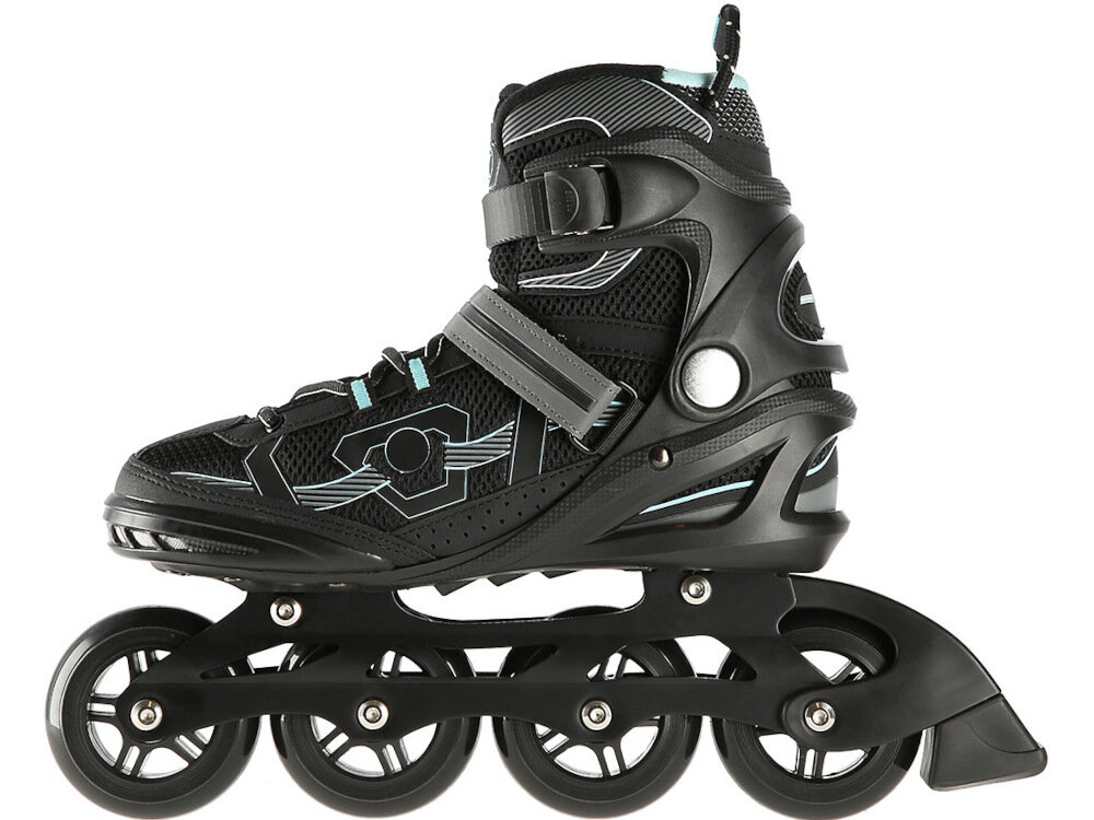 Łyżworolki NILS EXTREME NA9157 rozmiar 44 Czarno-miętowy mocna solidna lekka konstrukcja aluminiowa ploza wentylowane oddychajca przepuszczalna membrana