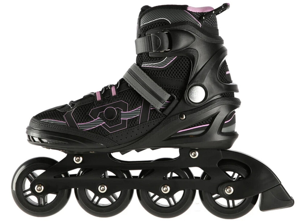 Łyżworolki NILS EXTREME NA9157 rozmiar 45 Czarno-fioletowy mocna solidna lekka konstrukcja aluminiowa ploza wentylowane oddychajca przepuszczalna membrana