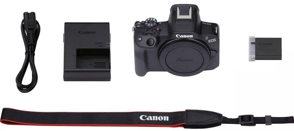Aparat CANON EOS R50  zdjęcia obiektyw ekran wizjer ogniskowa przysłona migawka obudowa bateria zasilanie filmy nagrywanie rozdzielczość matryca rozmiar przekątna tryby iso montaż lampa światło przyciski sterowanie menu kontrast jasność balans bieli filtry cmos karta pliki format zapis seria