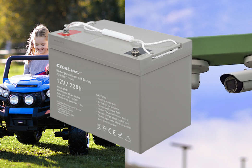 Akumulator QOLTEC 53063 72Ah 12V żywotność bateria wspomaganie waga wymiary przenośny