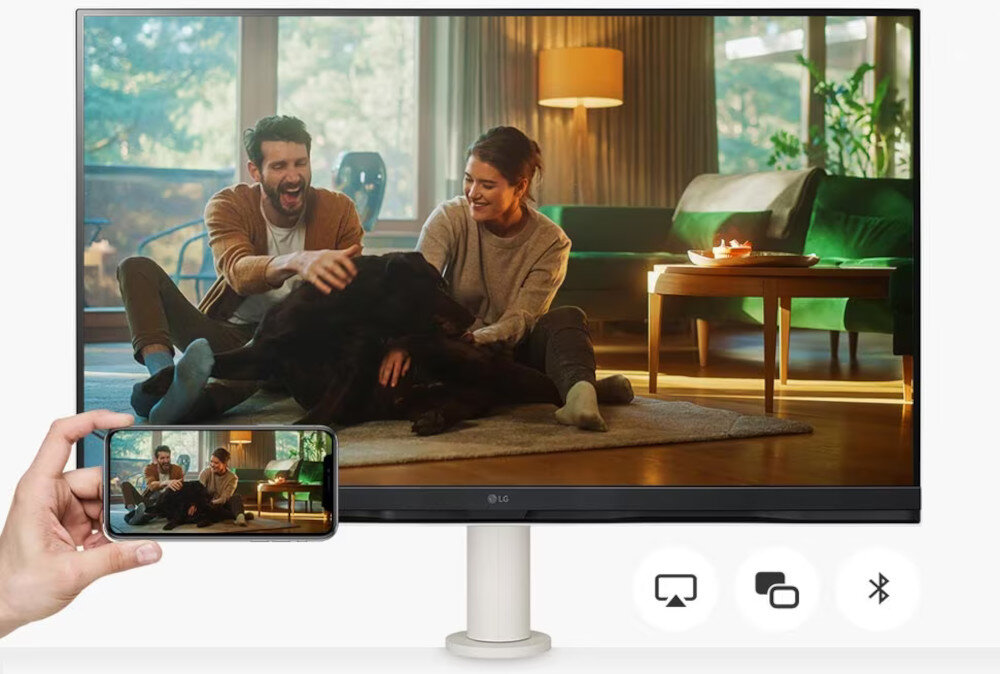 Monitor LG 32SQ780S-W łączność przesyłanie udostępnianie