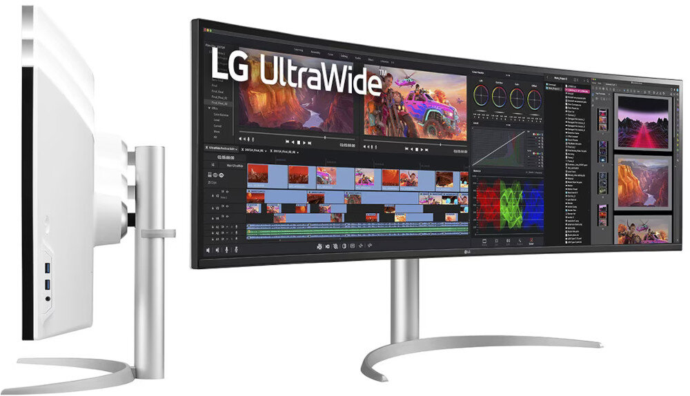 Monitor LG UltraWide 49WQ95C-W położenie nachylenie wysokość