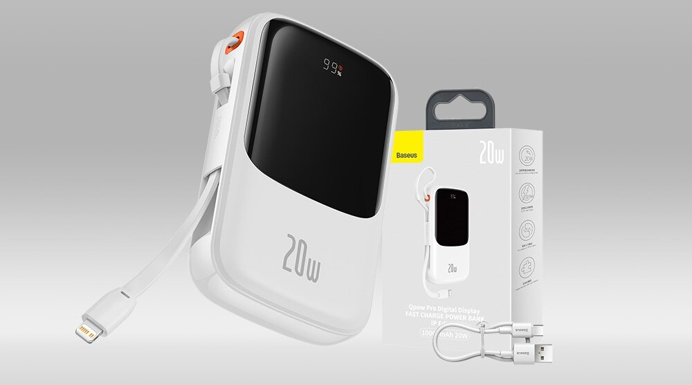 Powerbank BASEUS Qpow Pro 10000mAh 20W Biały Urządzenia moc ładowanie wymiary bateria pojemność bezpieczeństwo lekkość wygoda