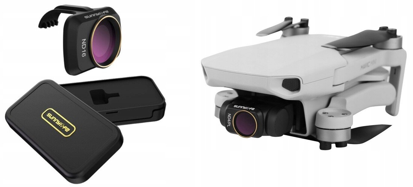 Filtr SUNNYLIFE ND16 MM-FI9251-16 Pełny Szary do Dji Mavic Mini-Mini 2    komaptybilność filmy zdjęcia 