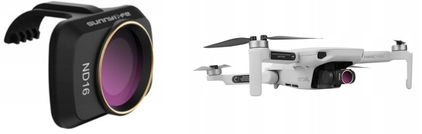 Filtr SUNNYLIFE ND16 MM-FI9251-16 Pełny Szary do Dji Mavic Mini-Mini 2    komaptybilność filmy zdjęcia 