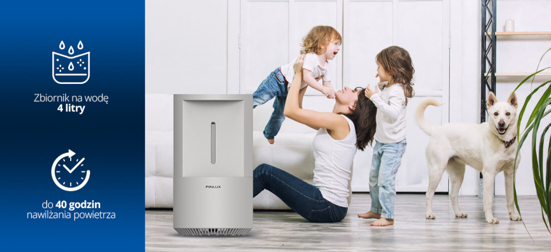 Zbiornik na wodę FINLUX FN-T0W40GB Długi czas nawilżania pojemnosc