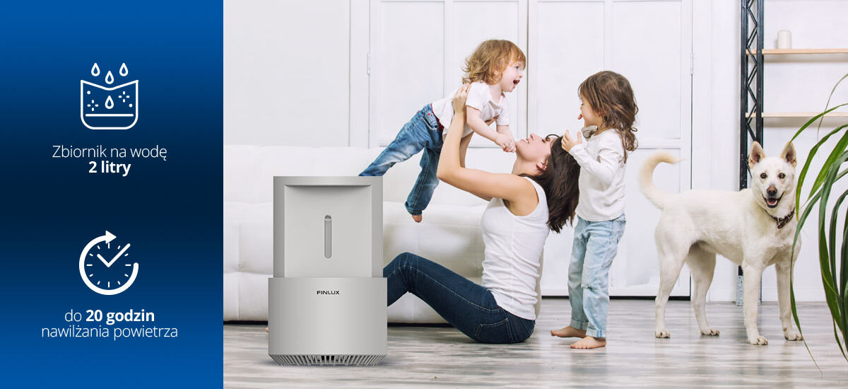 Zbiornik na wodę FINLUX FN-T0W20GB Długi czas nawilżania pojemnosc