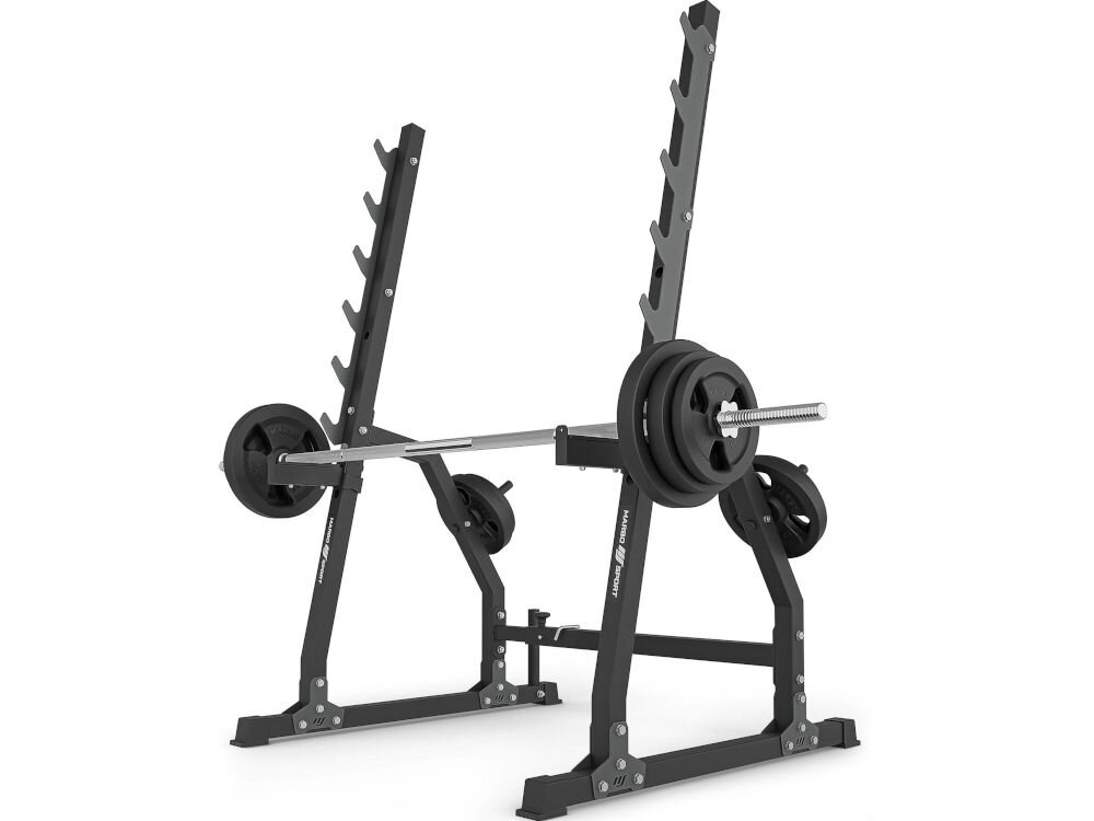 Stojaki pod sztangę MARBO SPORT MS-S107 2.0 (2 szt.) asekuracja stabilność regulacja wysokości semi-pro 2.0