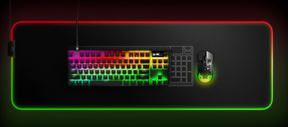 Klawiatura STEELSERIES Apex Pro TKL Wired szybkość zastosowanie technologia wygoda nacisk siła gra kontrola wyświetlacz OLEDD projekt