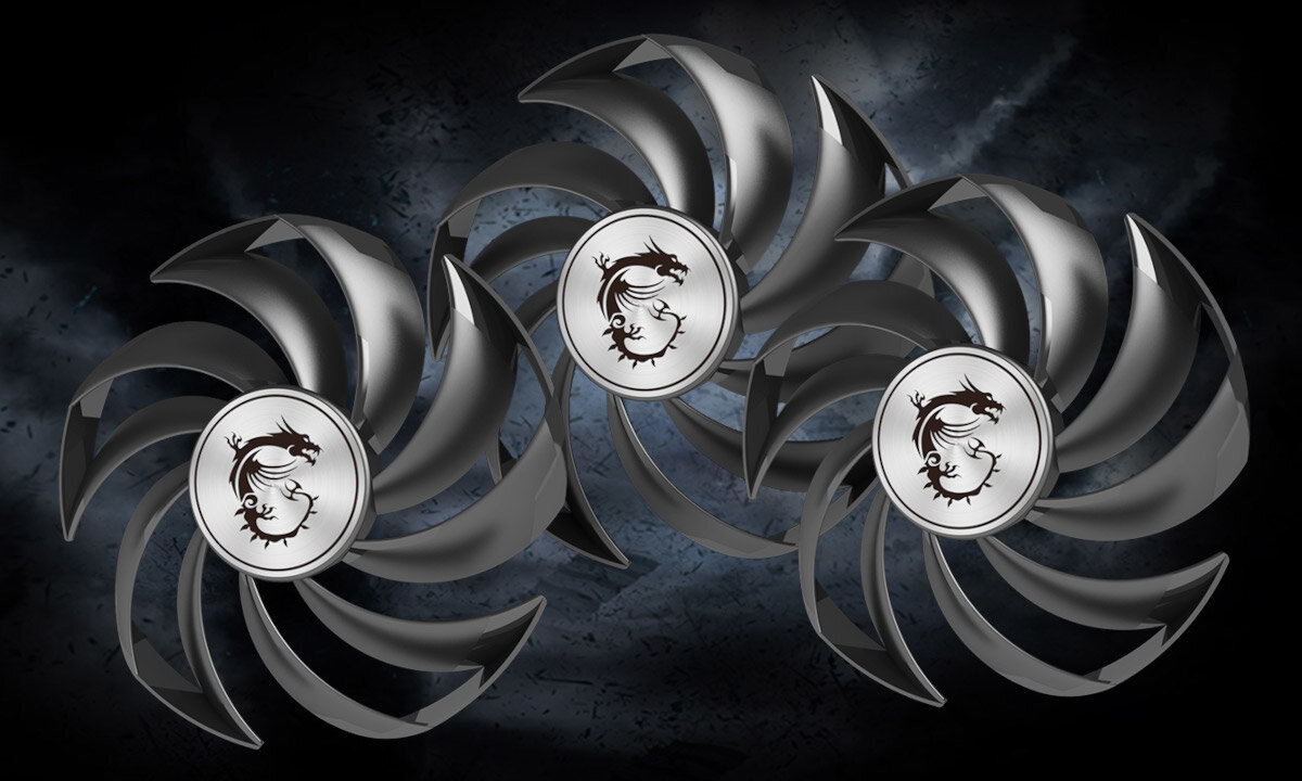 Karta graficzna MSI Radeon RX 7900 XTX Gaming Trio Classic 24GB chłodzenie wentylatory temperatura