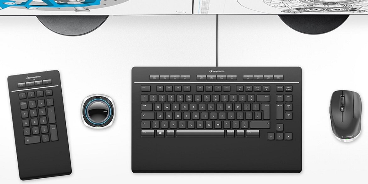 Mysz 3DCONNEXION CadMouse Compact trzy rodzaje łączności Quick Zoom Futerał Wyjątkowa ergonomia maksymalny komfort Precyzja