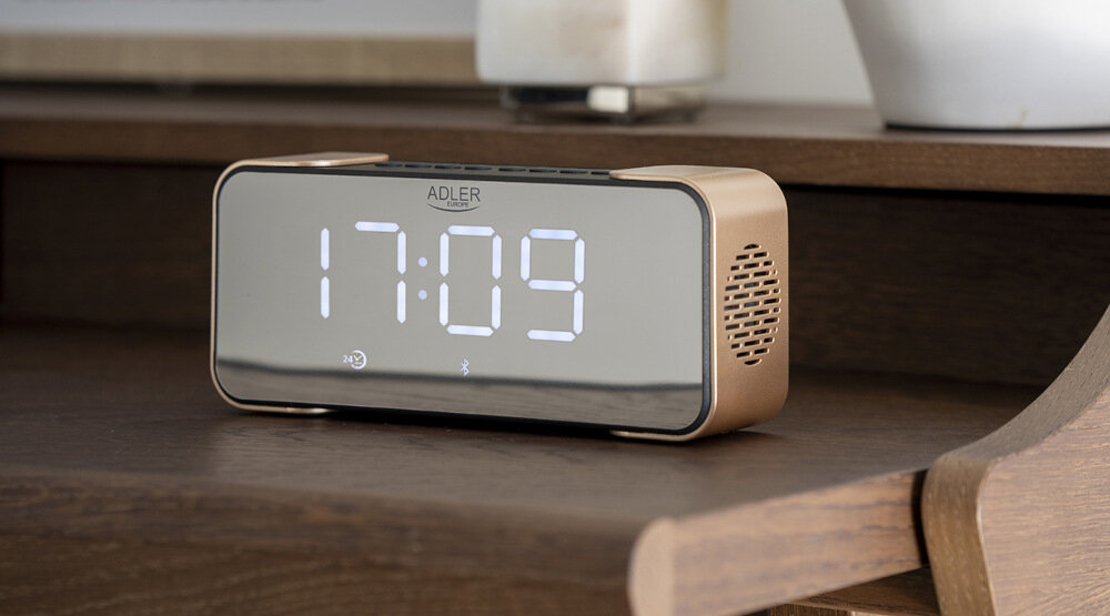 Radiobudzik ADLER AD 1190 Copper Radio FM stacja zakres Bluetooth v5.0