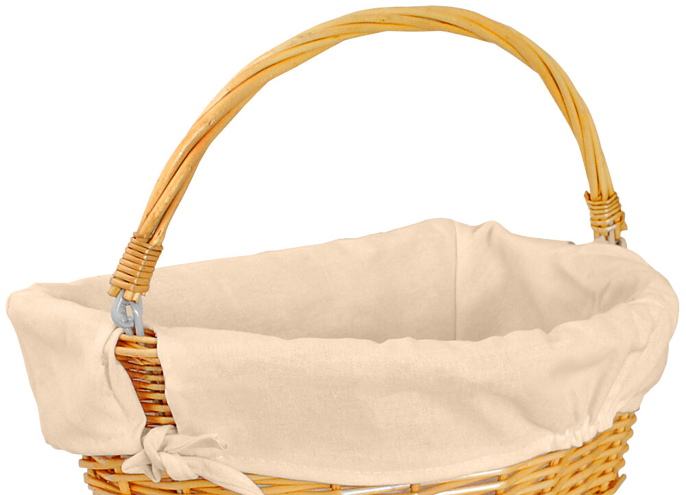 Koszyk wiklinowy na rower VÖGEL VKS-702 CP Stylowy wkład wypełniający w beżowym kolorze