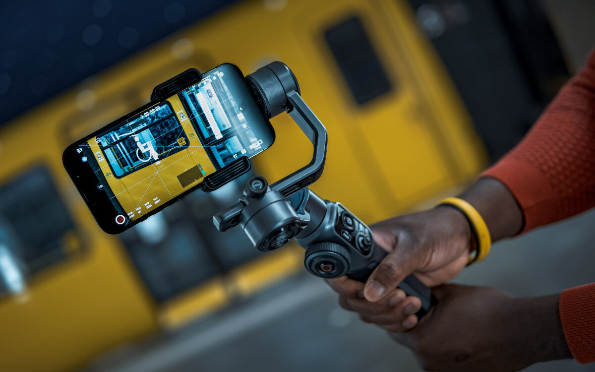 Gimbal ZHIYUN Smooth 5S Combo Szary zastosowanie stabilizacja osie obsługa joystick