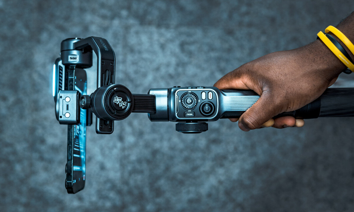 Gimbal ZHIYUN Smooth 5S Combo Szary sterowanie przyciski przełączanie tryby