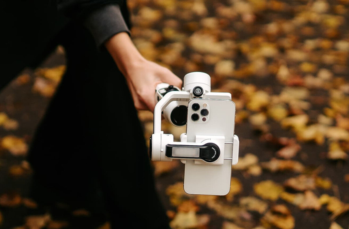 Gimbal ZHIYUN Smooth 5S Combo Biały zastosowanie stabilizacja osie obsługa joystick