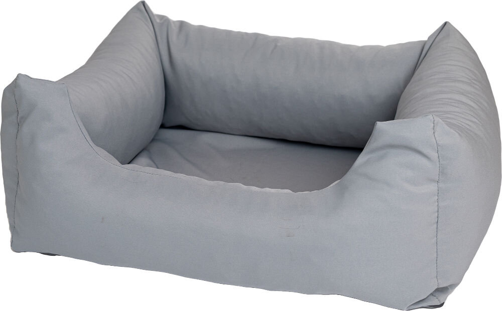 Legowisko uniwersalne YEGO DESIGN Dog Bed Całe legowisko dla psa sfotografowane na białym tle. Ma prostokątny kształt i wysokie, grube, puszyste boki, tworzące otwartą przestrzeń do leżenia