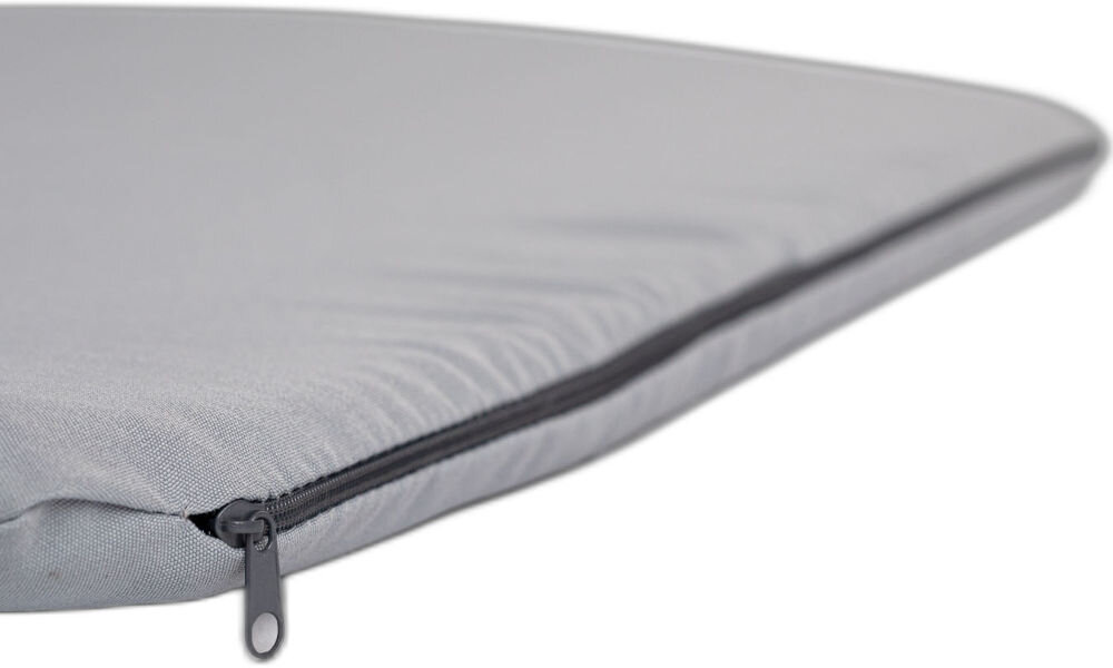 Legowisko dla psa YEGO DESIGN Rex Bardzo bliskie ujęcie materiału legowiska, na którym widać zamek błyskawiczny z szarą zawieszką, wskazujące na zdejmowany pokrowiec.