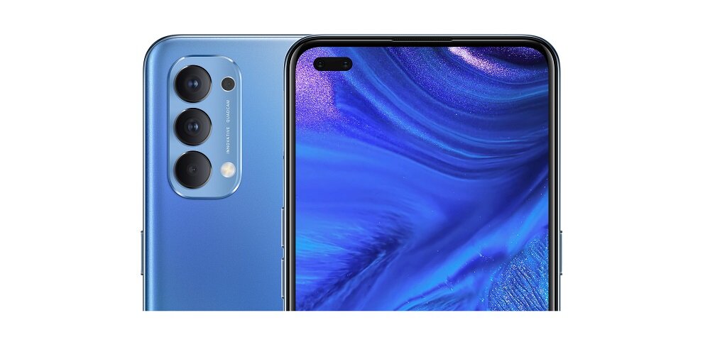 Smartfon OPPO Reno 4 5G 8 128GB Niebieski zoom przód tył