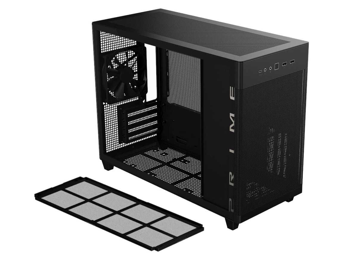 Obudowa ASUS Prime AP201 Tempered Glass - filtry przeciwkurzowe