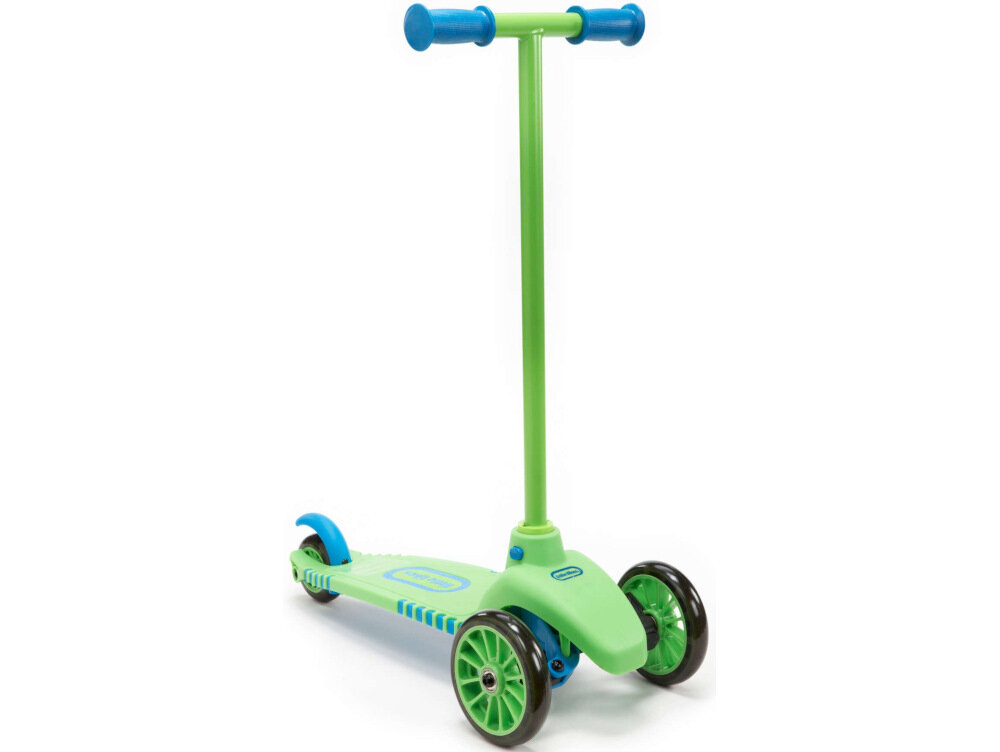 Hulajnoga dla dzieci LITTLE TIKES Lean to Turn Scooter Zielono-niebieski w Zielono-niebieskim kolorze z lekkich wytrzymałych materiałów bezpieczne użytkowanie balansowanie ciałem utrzymywania równowagi uczy dziecko prawidłowego zachowania na jezdni