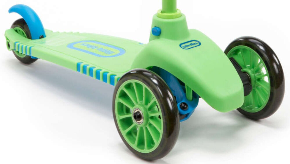 Hulajnoga dla dzieci LITTLE TIKES Lean to Turn Scooter Zielono-niebieski kółka 3 jedno z tyły 2 z przodu amortyzują drgania łożyska ABEC-5 odporne na uszkodzenia