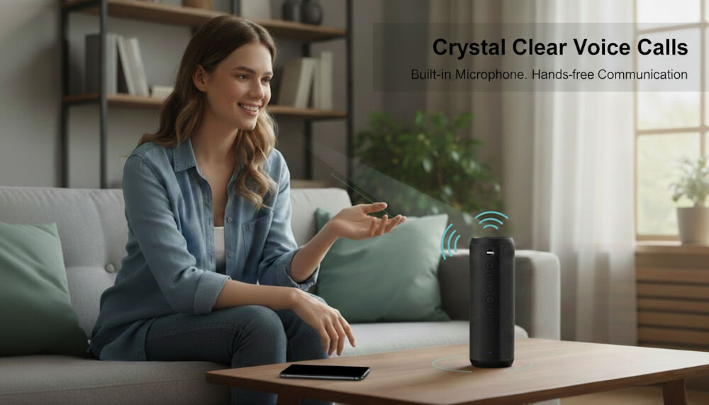 Głośnik mobilny XMUSIC BTS650K Dwa głośniki XMUSIC połączone w tryb stereo (TWS) na dachu budynku, towarzyszące grupie tancerzy podczas treningu o zachodzie słońca.