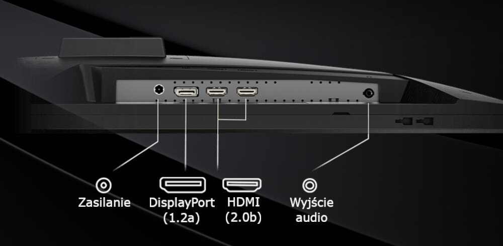 Monitor MSI G281UV podłączenie mocowanie VESA nachylenie regulacja