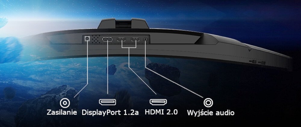 Monitor MSI G27C4X podłączenie złącza mocowanie VESA nachylenie regulacja podstawa