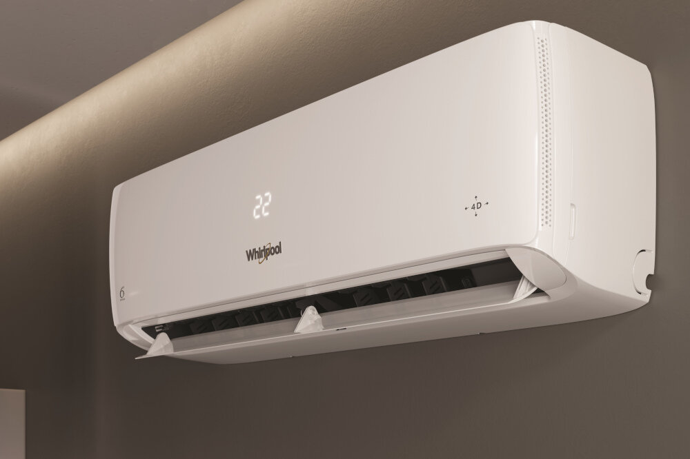 Klimatyzator Split, Pompa ciepła powietrze - powietrze WHIRLPOOL SPICR318W kolor kolorystyka bialy obudowa wyglad