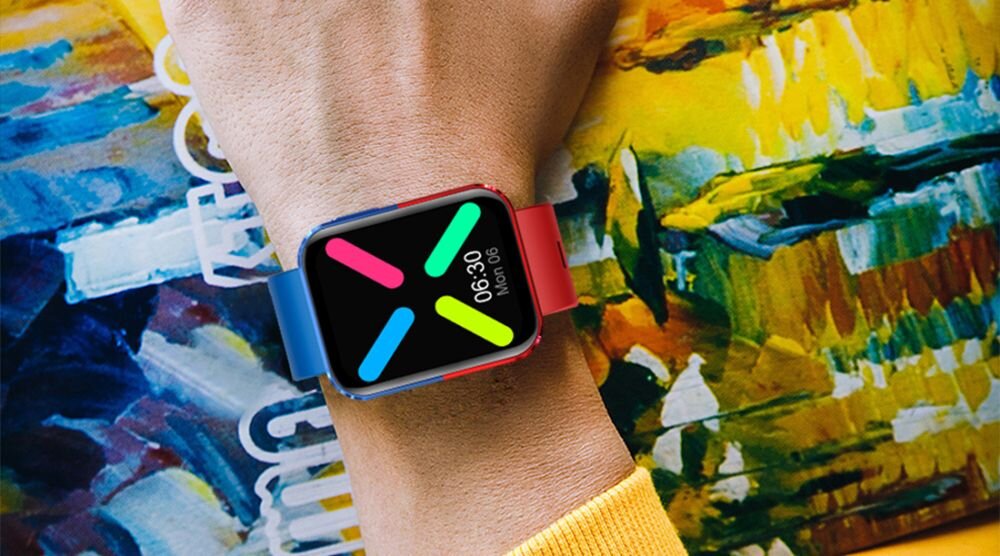 Smartwatch KUMI GT6 KU-GT6 BK ekran bateria czujniki zdrowie sport pasek ładowanie pojemność rozdzielczość łączność sterowanie krew puls rozmowy smartfon aplikacja