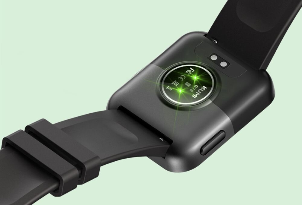Smartwatch KUMI GT6 KU-GT6 BK ekran bateria czujniki zdrowie sport pasek ładowanie pojemność rozdzielczość łączność sterowanie krew puls rozmowy smartfon aplikacja