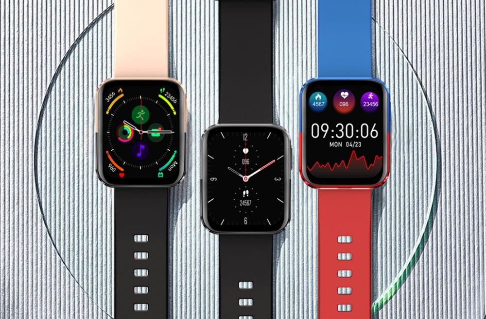 Smartwatch KUMI GT6 KU-GT6 BK ekran bateria czujniki zdrowie sport pasek ładowanie pojemność rozdzielczość łączność sterowanie krew puls rozmowy smartfon aplikacja