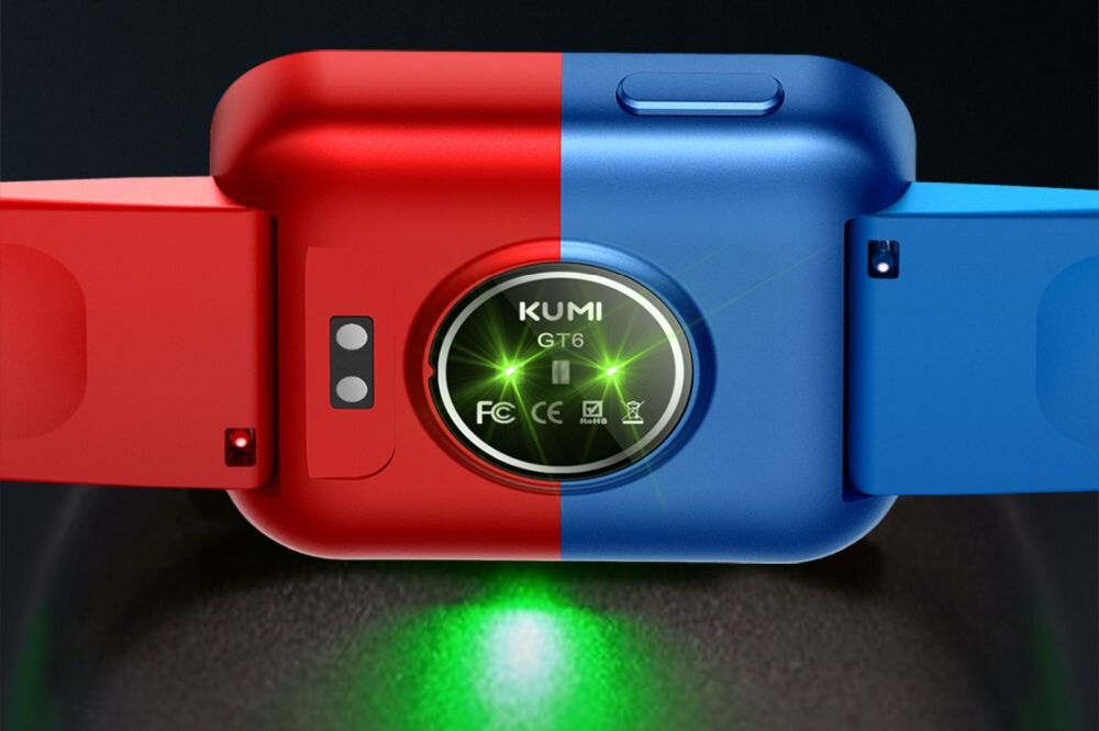 Smartwatch KUMI GT6 KU-GT6 BK ekran bateria czujniki zdrowie sport pasek ładowanie pojemność rozdzielczość łączność sterowanie krew puls rozmowy smartfon aplikacja