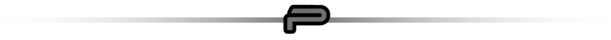 Logo w kształcie litery \'P\' z gradientowym tłem przechodzącym od białego do szarego.