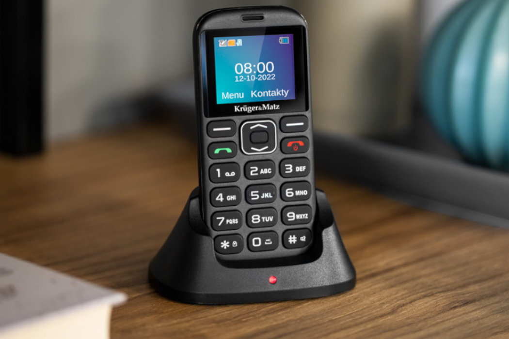 Telefon KRUGER&MATZ Simple 922 Czarny seniorzy pomoc sos prostota sim klawisze
