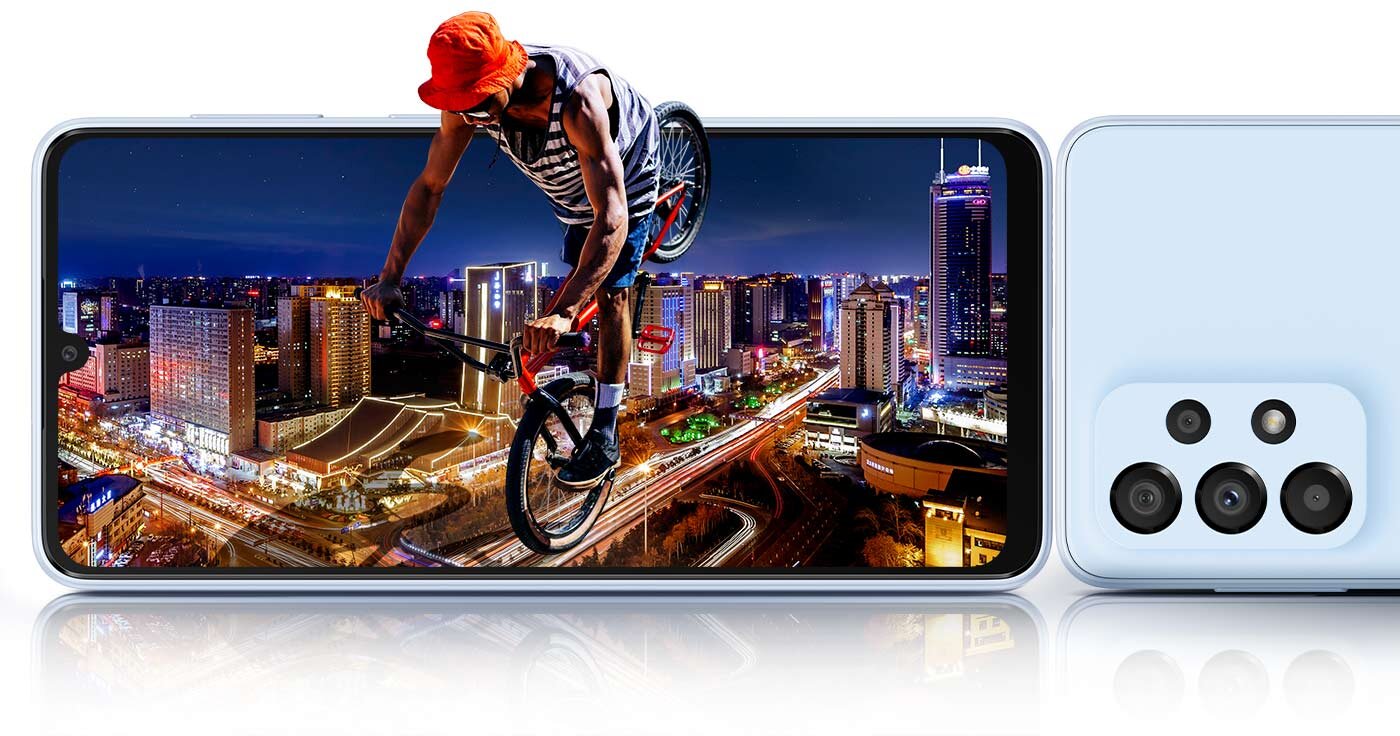 Kamera smartfona Galaxy A33 z licznymi funkcjami poprawiającymi jakość obrazu pozwala na robienie doskonałych zdjęć i filmów Kamera smartfona Galaxy A33 z licznymi funkcjami poprawiającymi jakość obrazu pozwala na robienie doskonałych zdjęć i filmów