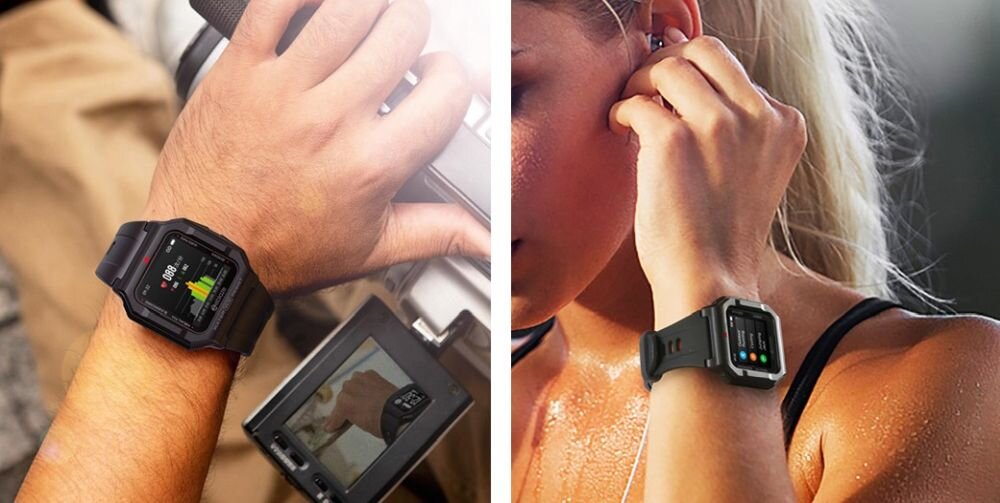 Smartwatch ZEBLAZE Ares  ekran bateria czujniki zdrowie sport pasek ładowanie pojemność rozdzielczość łączność sterowanie krew puls rozmowy smartfon aplikacja 