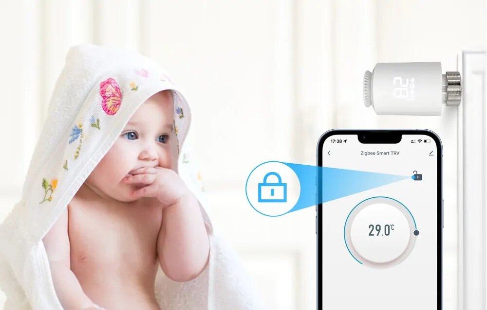 Głowica termostatyczna AVATTO TRV06 ZigBee kontrola temperatury oszczędność bezpieczeństwo