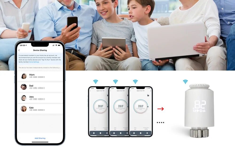 Głowica termostatyczna AVATTO TRV06 ZigBee kontrola temperatury oszczędność bezpieczeństwo