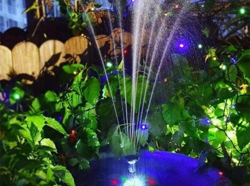 Lampa solarna SASKA GARDEN SG-A-0096 delikatna fontanna regulowany strumien wody wysokosc od 10 do 60 cm pompka DC 5 V moc 1-3 W stopien ochrony IPX8 wysoki poziom wodoodpornosci trwalosc niezawodnosc