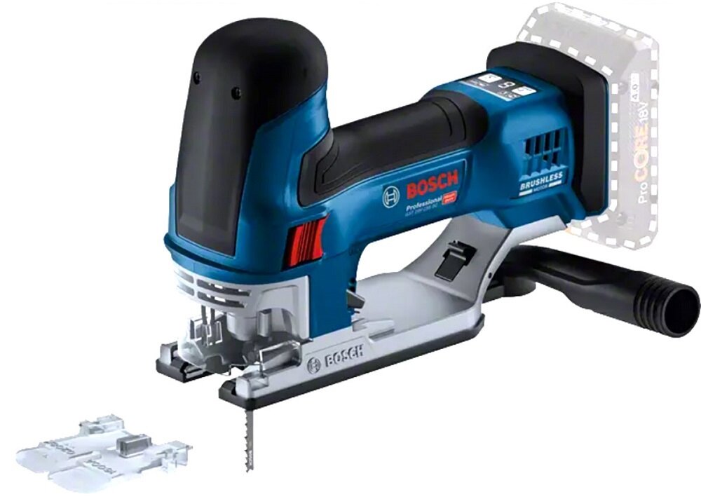 Wyrzynarka BOSCH Professional GST 18V-155 SC 06015B0001 zestawu brzeszczot T 144 DP T 308 BP koncowka do odsysania pylu pokrywa do odsysania pylu oslona przeciwodpryskowa dokumentacja