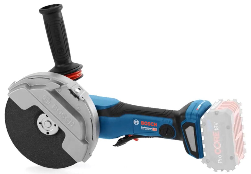 Szlifierka kątowa BOSCH Professional GWS 18V-180 PC 06019H6E01 oslona regulacja beznarzedziowa ochrona przed iskrzeniem kntrola emisji pylu
