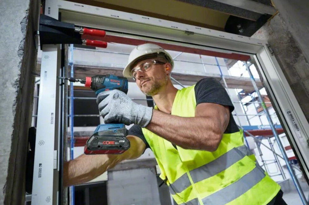 Klucz udarowy BOSCH GDX 18V-200 Professional unikalnu uchwyt 2 w 1 chwyt wewnętrzny sześciokątny 1/4 cala czworokątny 1/2 cala do wkrętów i śrub śruby średnica M6-M16