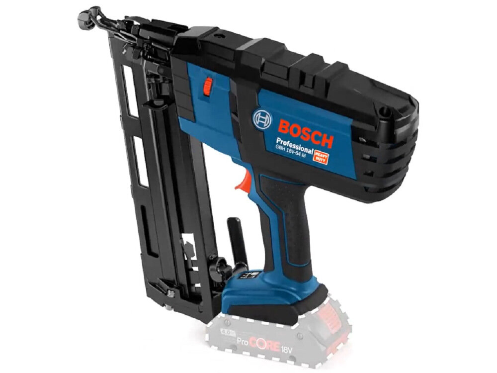 Gwoździarka BOSCH Professional GNH 18V-64 M 0601481000 lekka niewielka budowa ergonomiczna antypoślizgowa rękojeść