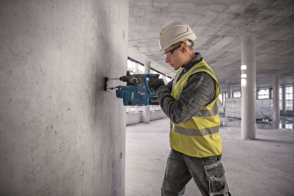 Młot udarowo-obrotowy BOSCH Professional GBH 187-LI 0611923120 maksymalna wydajność niezawodność długi czas pracy ergonomiczna budowa do prac ogólnobudowlanych