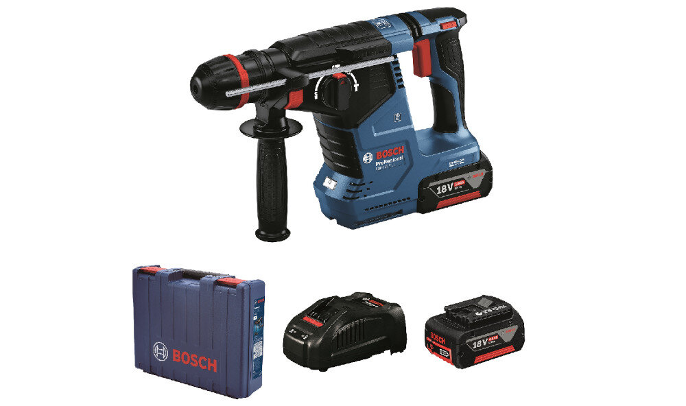 Młot udarowo-obrotowy BOSCH Professional GBH 187-LI 0611923121 funkcja Constant Speed stałą prędkość obrotowa funkcja Kickback Control automatyczne wyłączenie urządzenia w razi blokady tarczy