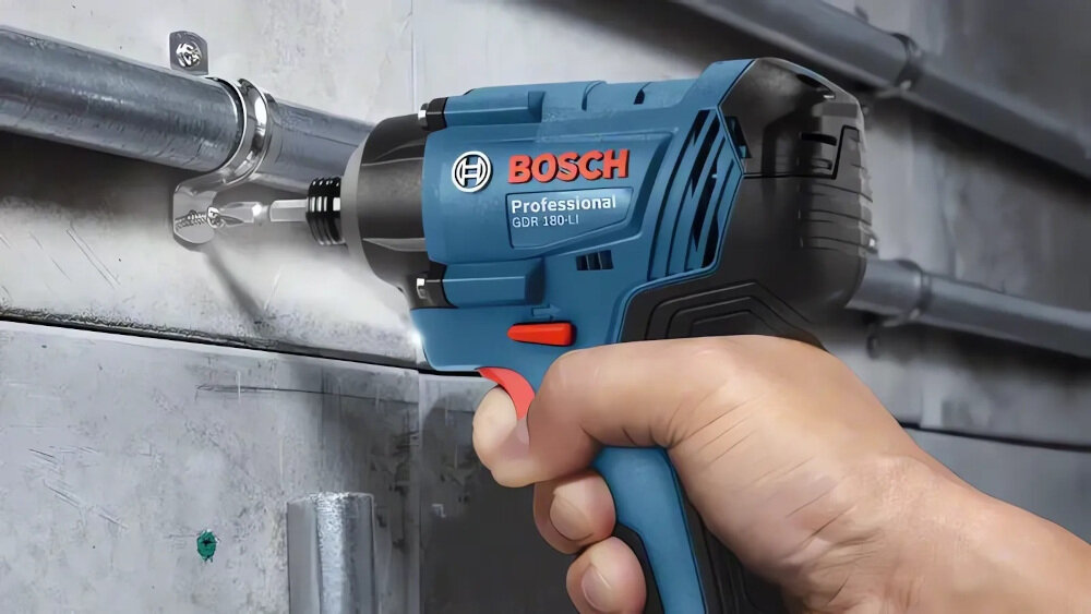 Zakrętarka BOSCH Professional GDR 180-LI 1600A021BH wytrzymała przekładnia otwarta rama silnika system ochrony ogniw